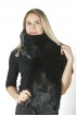 Black mink fur scarf-stole